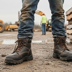 Caterpillar Men's Dark Brown and Black Boots